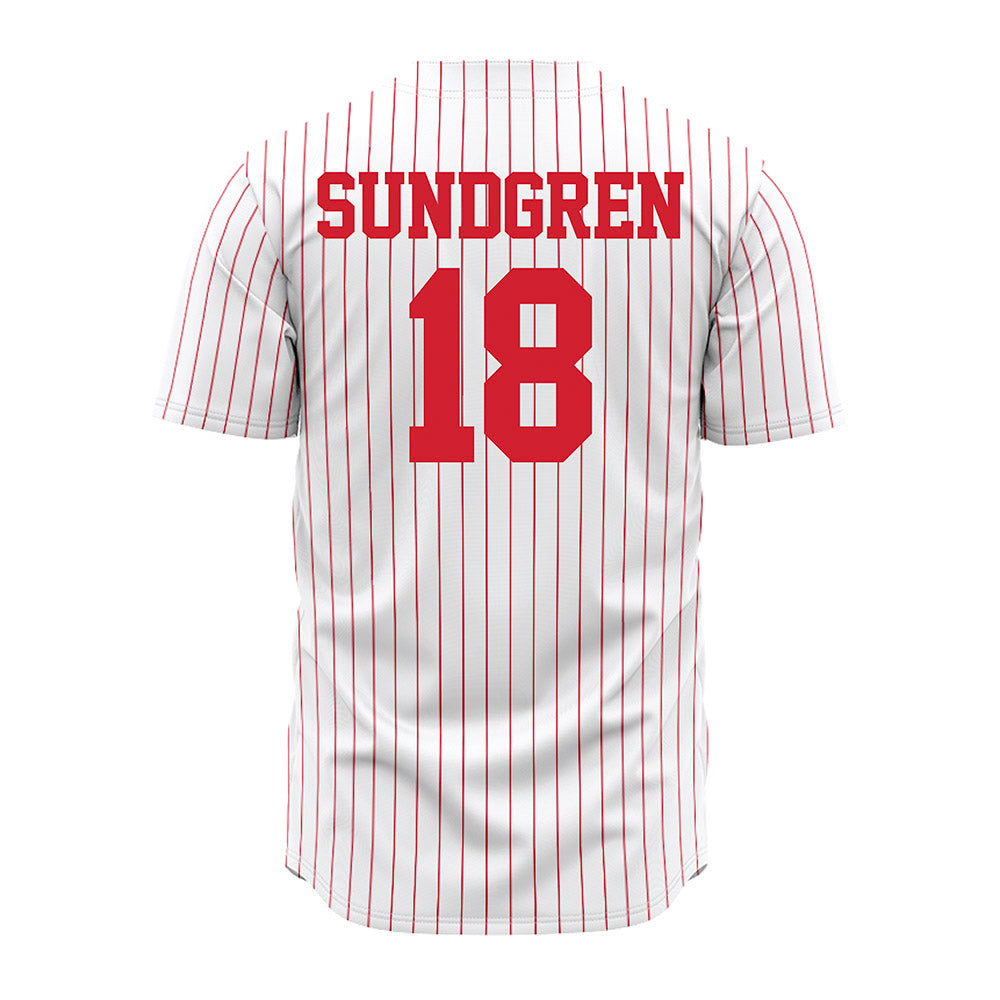 Nebraska - NCAA Baseball : Kanon Sundgren - Pinstripe Jersey-1