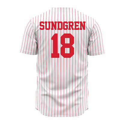 Nebraska - NCAA Baseball : Kanon Sundgren - Pinstripe Jersey-1