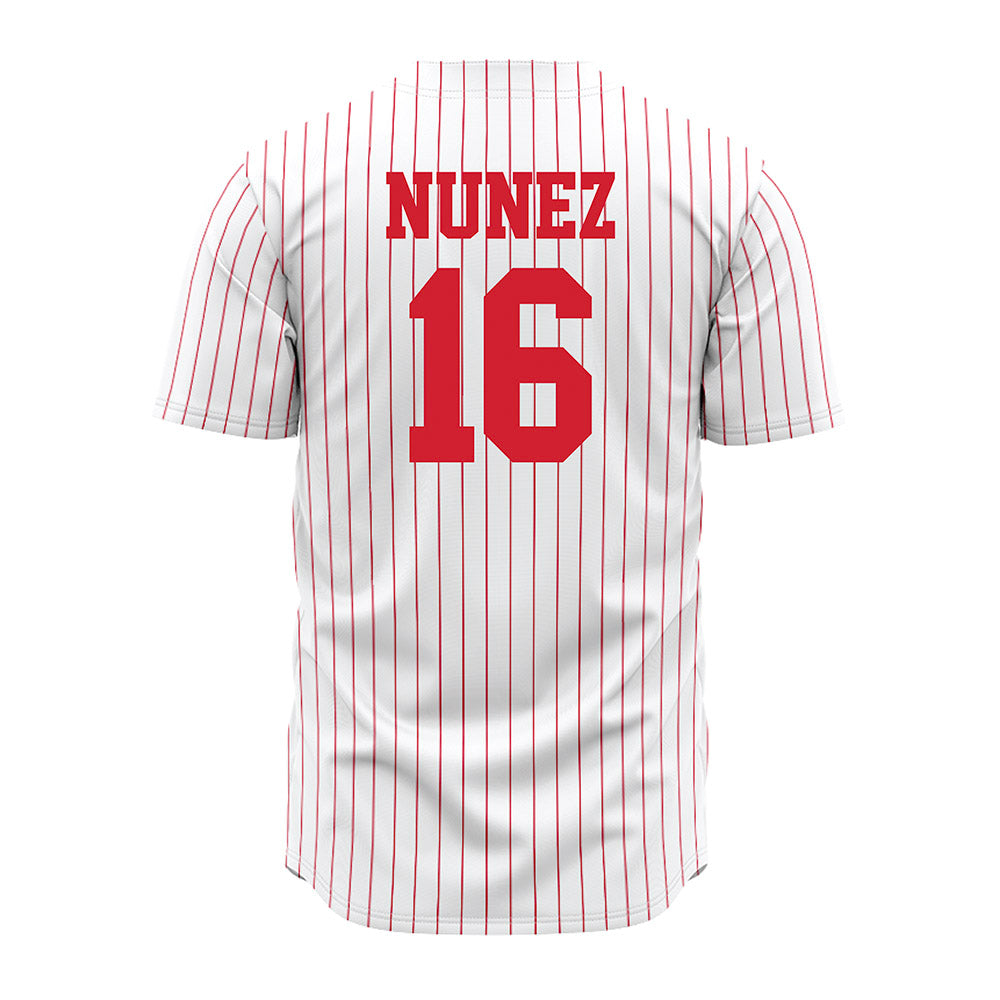 Nebraska - NCAA Baseball : Devin Nunez - Pinstripe Jersey-1