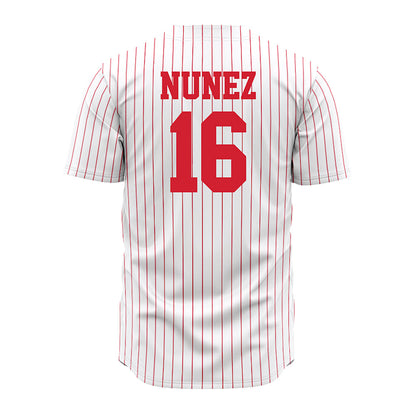 Nebraska - NCAA Baseball : Devin Nunez - Pinstripe Jersey-1