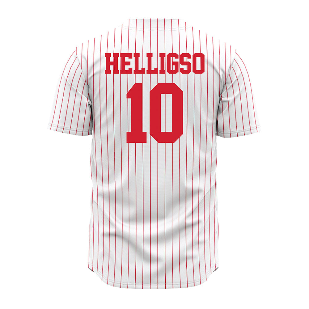 Nebraska - NCAA Baseball : Hogan Helligso - Pinstripe Jersey-1