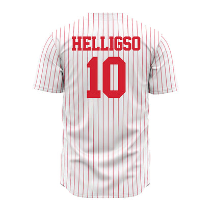 Nebraska - NCAA Baseball : Hogan Helligso - Pinstripe Jersey-1