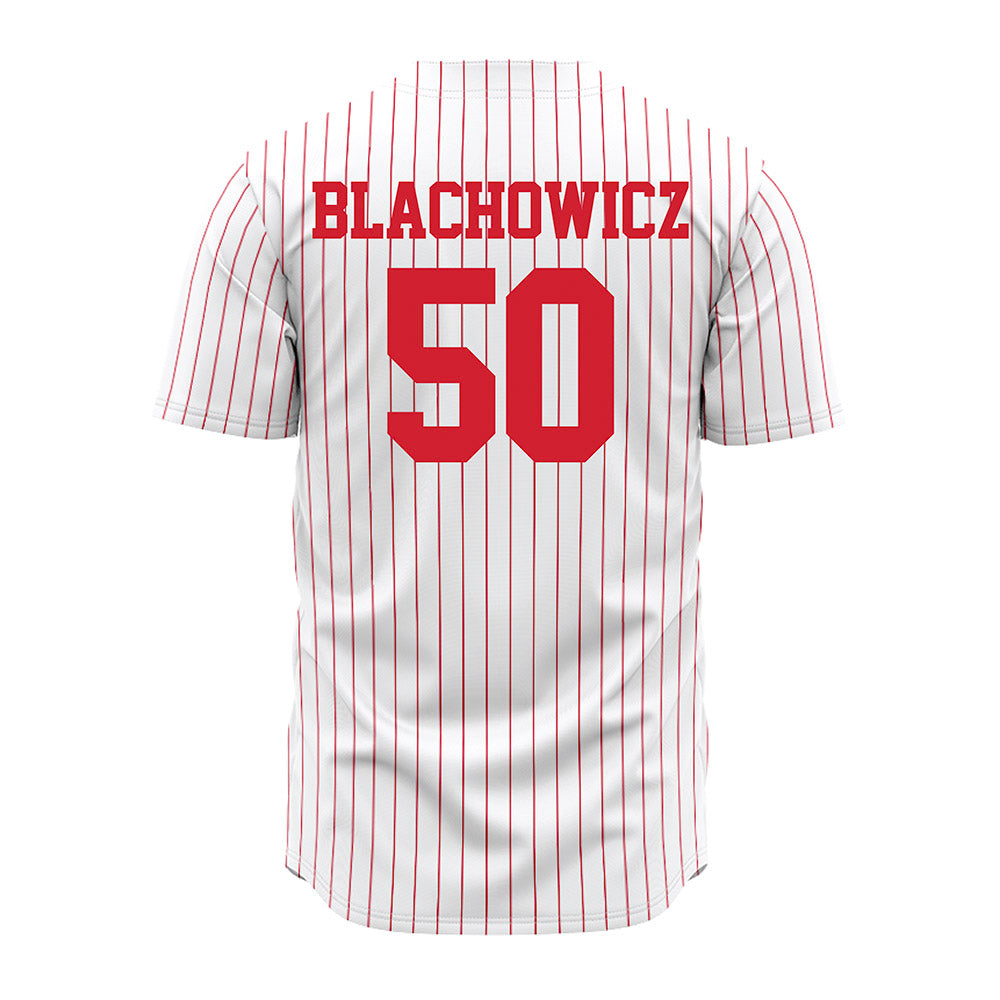 Nebraska - NCAA Baseball : Gavin Blachowicz - Pinstripe Jersey-1