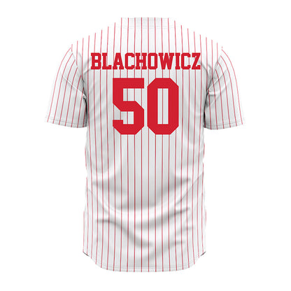 Nebraska - NCAA Baseball : Gavin Blachowicz - Pinstripe Jersey-1