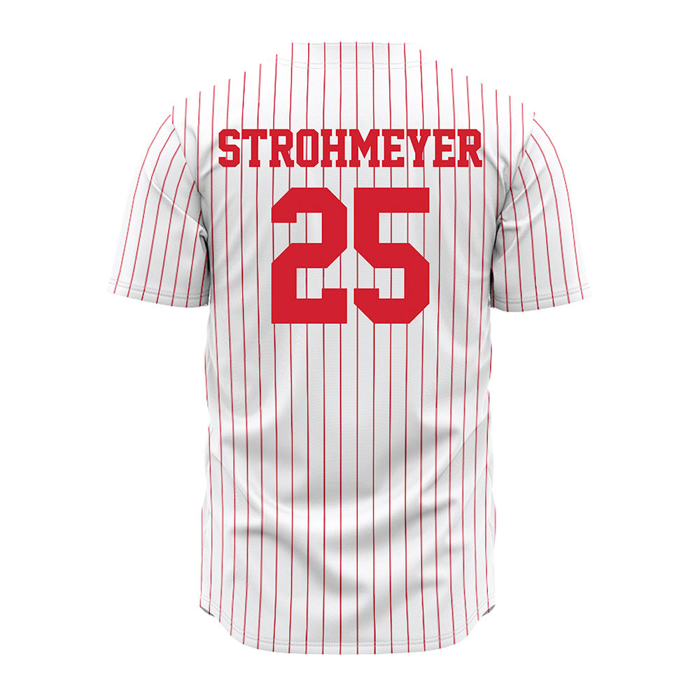 Nebraska - NCAA Baseball : Reed Strohmeyer - Pinstripe Jersey-1