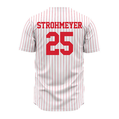 Nebraska - NCAA Baseball : Reed Strohmeyer - Pinstripe Jersey-1