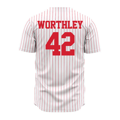 Nebraska - NCAA Baseball : Jalen Worthley - Pinstripe Jersey