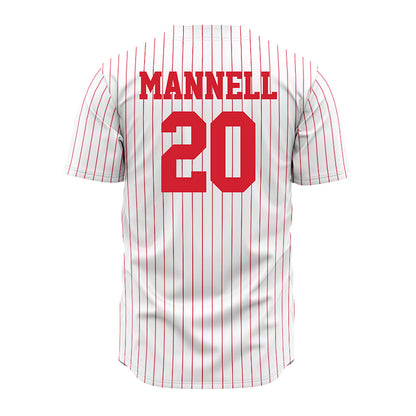 Nebraska - NCAA Baseball : Kevin Mannell - Pinstripe Jersey-1