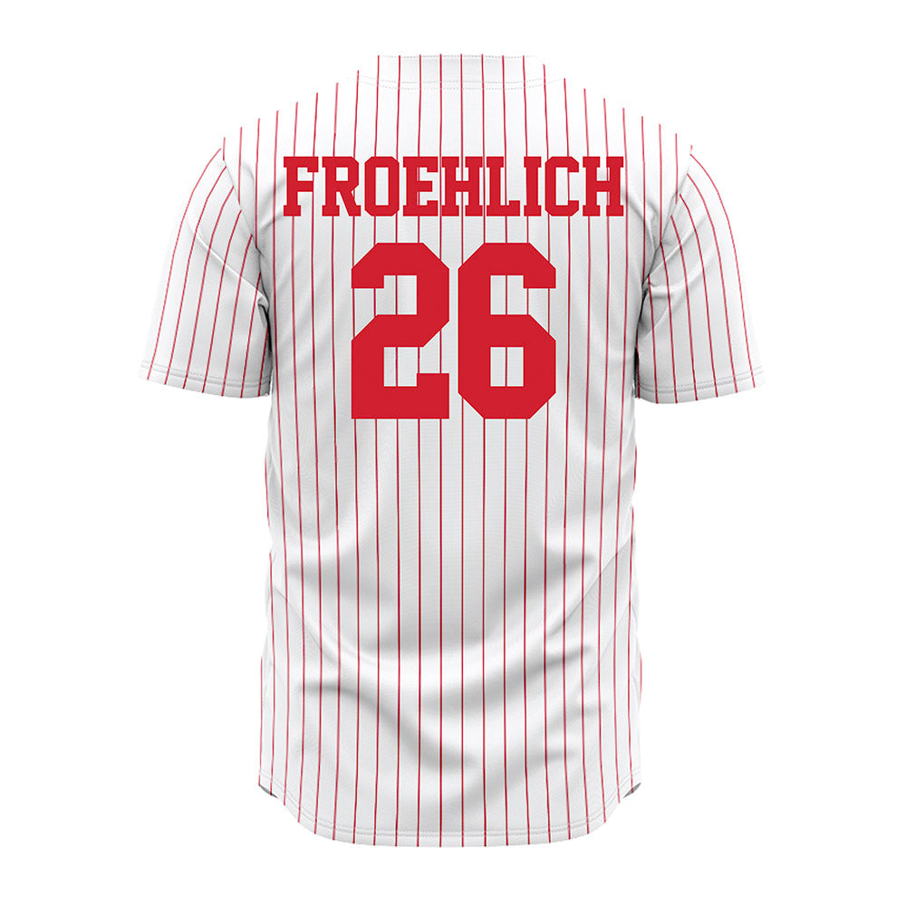 Nebraska - NCAA Baseball : Kyle Froehlich - Pinstripe Jersey