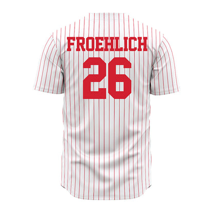 Nebraska - NCAA Baseball : Kyle Froehlich - Pinstripe Jersey