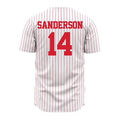 Nebraska - NCAA Baseball : Case Sanderson - Pinstripe Jersey