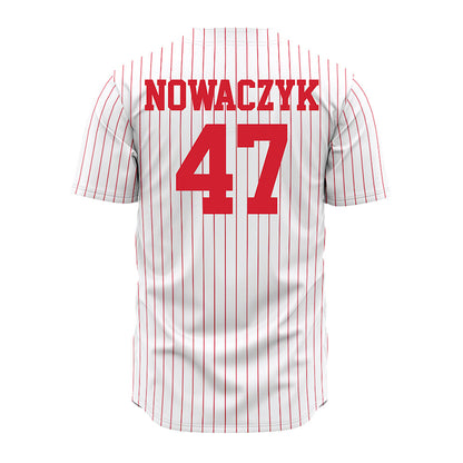 Nebraska - NCAA Baseball : Colin Nowaczyk - Pinstripe Jersey-1