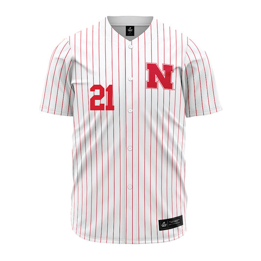 Nebraska - NCAA Baseball : Jaron Cotton - Pinstripe Jersey-0