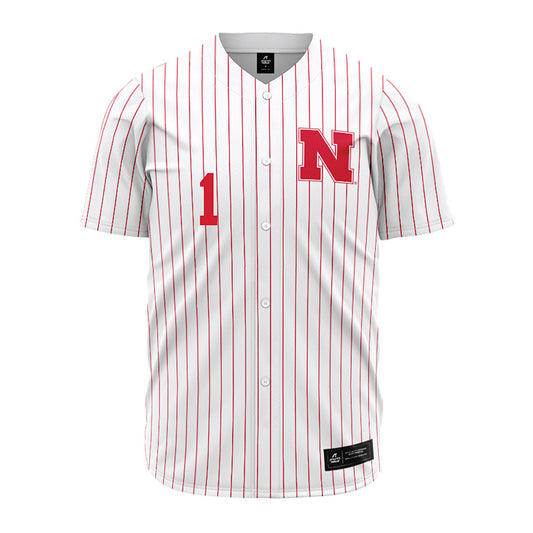 Nebraska - NCAA Baseball : Jett Buck - Pinstripe Jersey-0