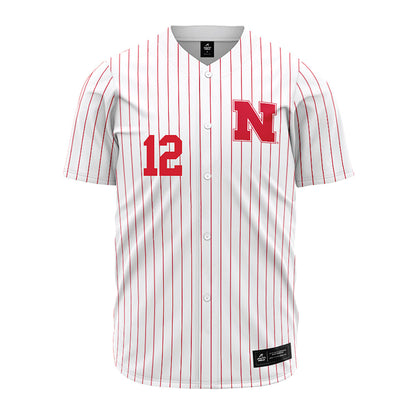 Nebraska - NCAA Baseball : Cael Frost - Pinstripe Jersey-0