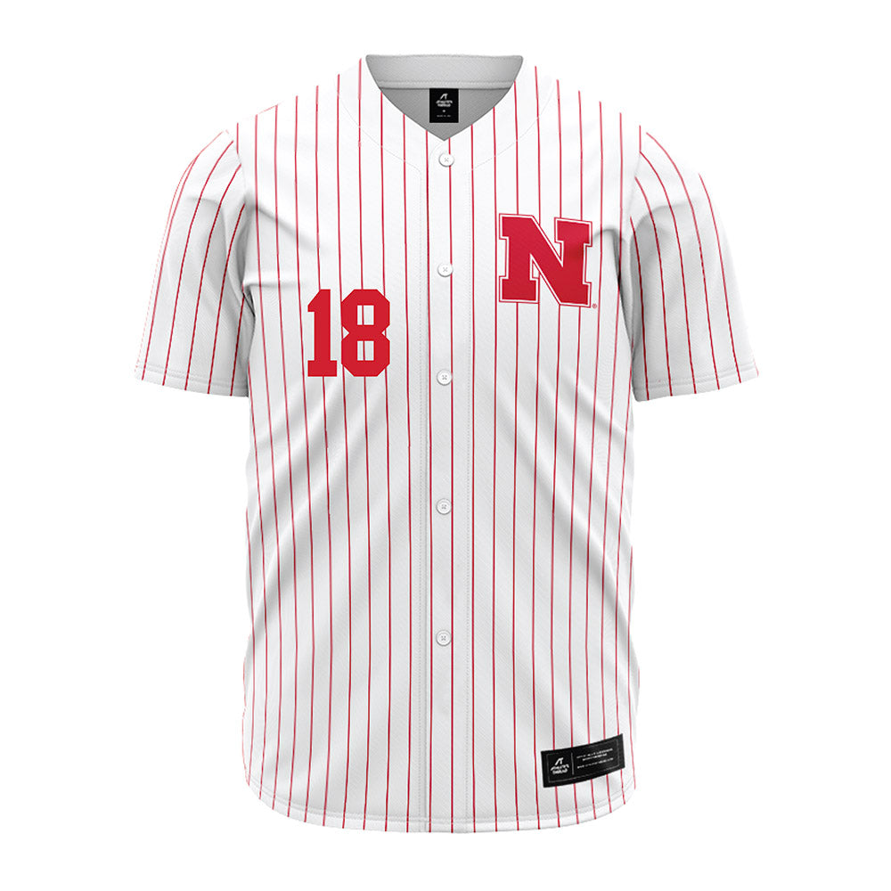 Nebraska - NCAA Baseball : Garrett Anglim - Pinstripe Jersey