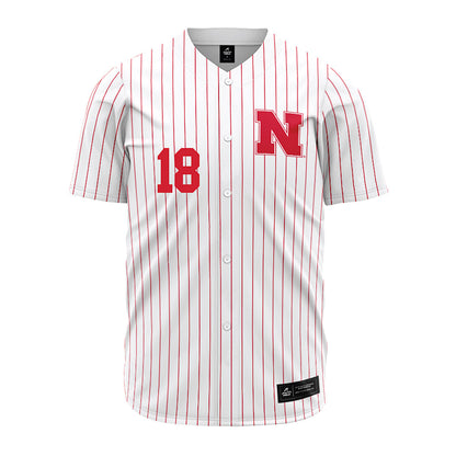 Nebraska - NCAA Baseball : Kanon Sundgren - Pinstripe Jersey-0