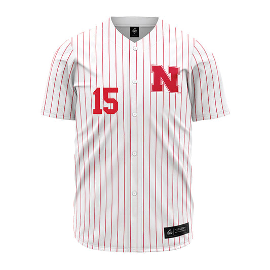 Nebraska - NCAA Baseball : Dylan Carey - Pinstripe Jersey