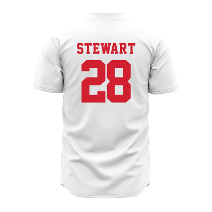 Nebraska - NCAA Baseball : Braxton Stewart - White Jersey-1
