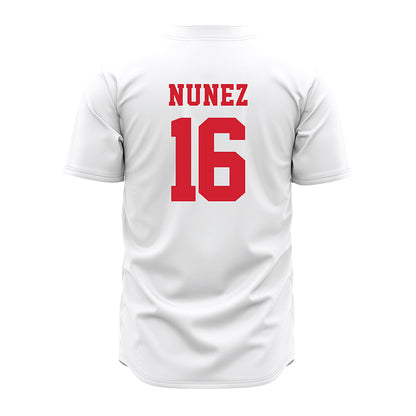 Nebraska - NCAA Baseball : Devin Nunez - White Jersey-1