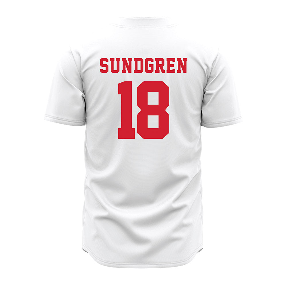 Nebraska - NCAA Baseball : Kanon Sundgren - White Jersey-1