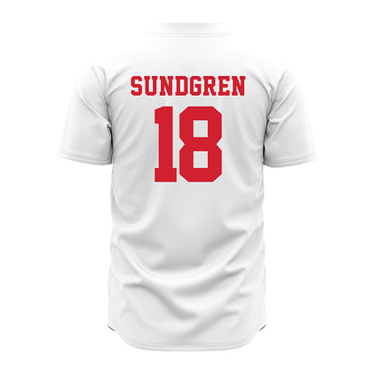 Nebraska - NCAA Baseball : Kanon Sundgren - White Jersey-1