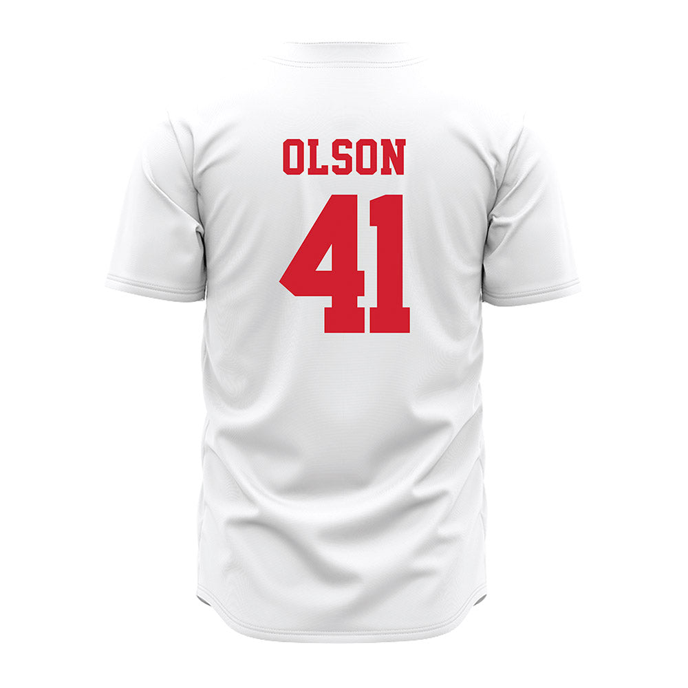 Nebraska - NCAA Baseball : Chase Olson - White Jersey-1