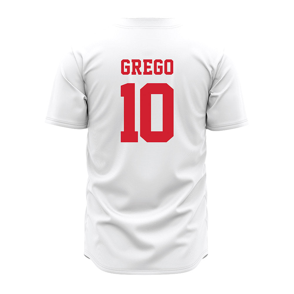 Nebraska - NCAA Baseball : Drew Grego - White Jersey-1