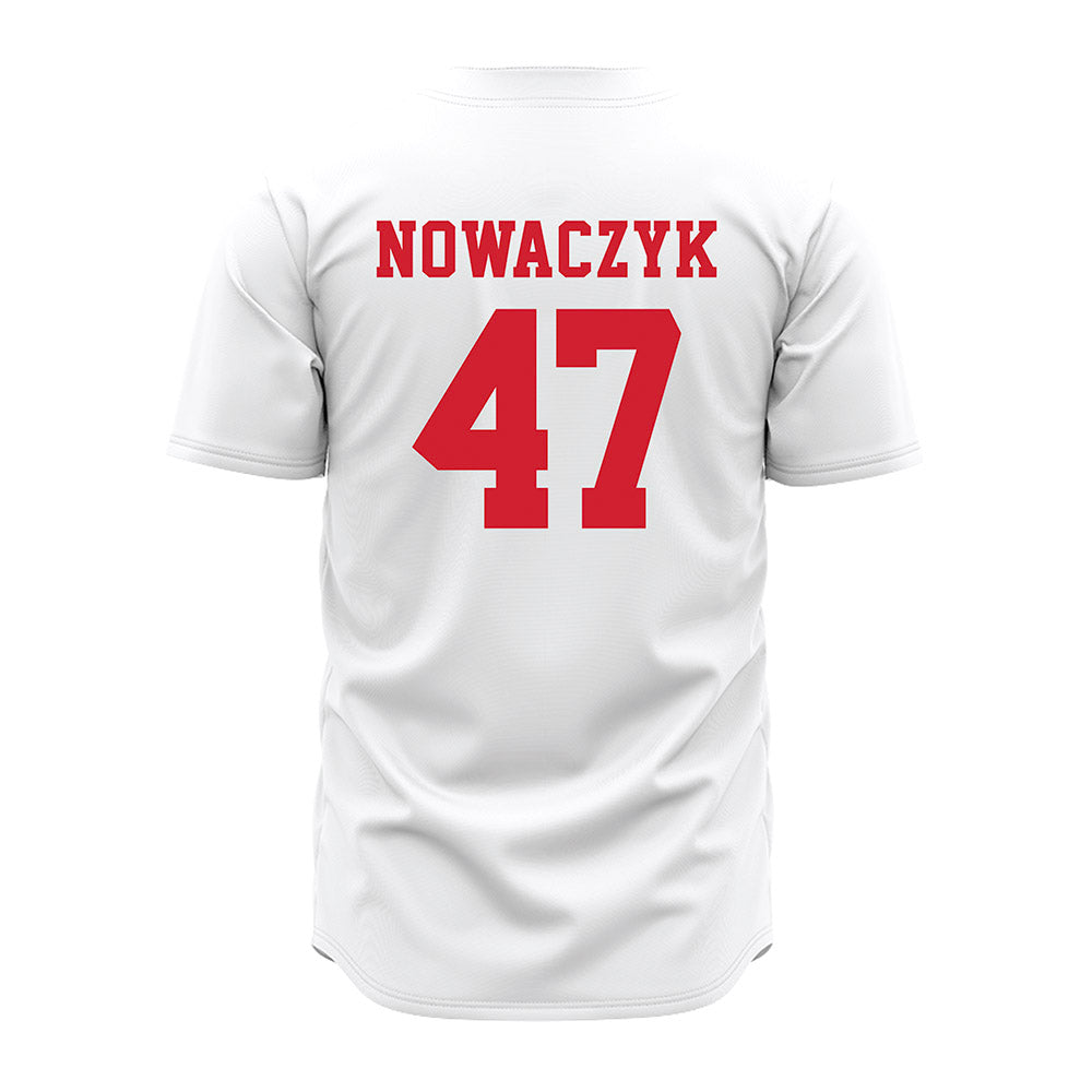 Nebraska - NCAA Baseball : Colin Nowaczyk - White Jersey-1