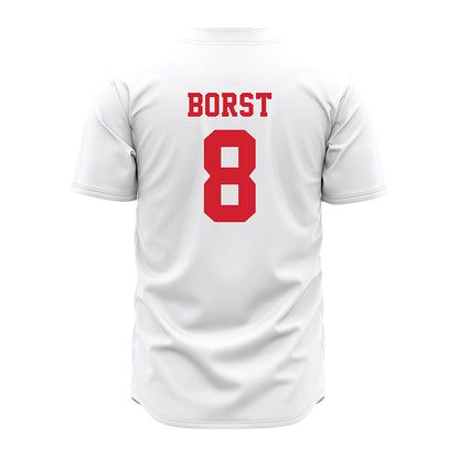 Nebraska - NCAA Baseball : Evan Borst - Pinstripe Jersey