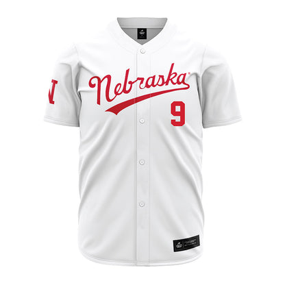 Nebraska - NCAA Baseball : Rhett Stokes - Baseball Jersey White
