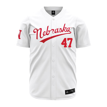 Nebraska - NCAA Baseball : Colin Nowaczyk - White Jersey-0