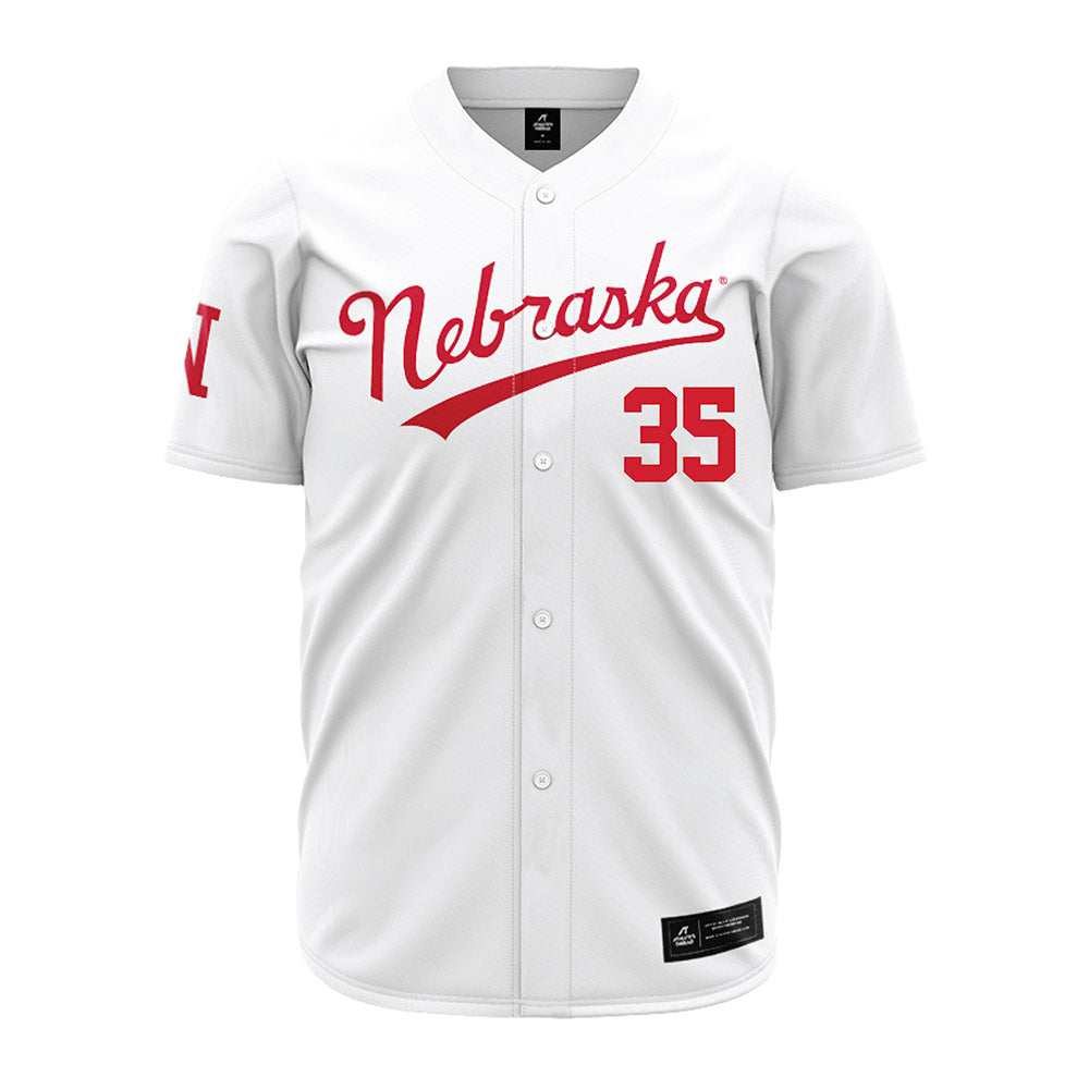 Nebraska - NCAA Baseball : Ryan Harrahill - White Jersey-0