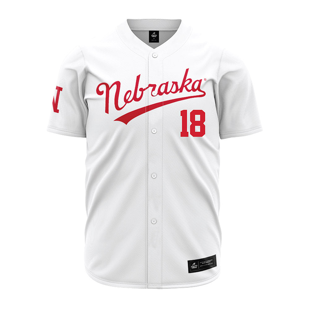 Nebraska - NCAA Baseball : Preston Freeman - White Jersey-0