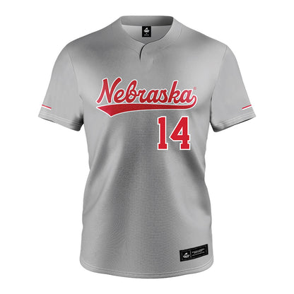 Nebraska - NCAA Softball : Kacie Hoffmann - Grey Jersey-0