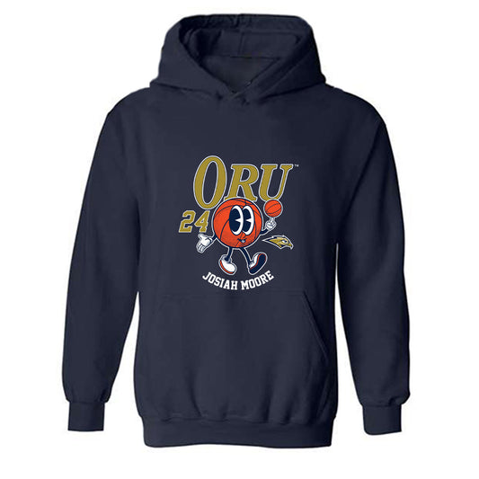 Oral Roberts - NCAA Men's Basketball : Josiah Moore - Fashion Shersey Hooded Sweatshirt-0