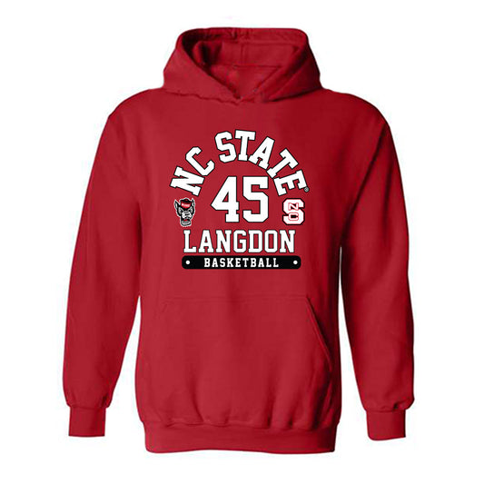 NC State - NCAA Men's Basketball : Colt Langdon - Fashion Shersey Hooded Sweatshirt-0