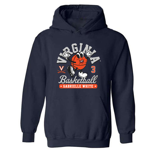 Virginia - NCAA Women's Basketball : Gabrielle White - Fashion Shersey Hooded Sweatshirt-0