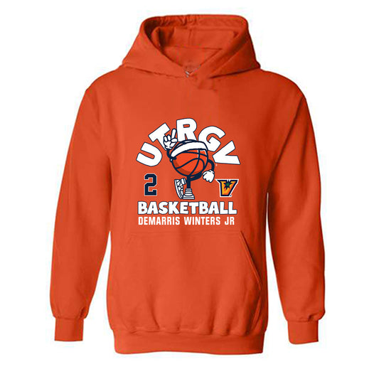 UTRGV - NCAA Men's Basketball : Demarris Winters Jr - Fashion Shersey Hooded Sweatshirt-0