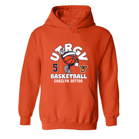 UTRGV - NCAA Women's Basketball : Chazlyn Dettor - Fashion Shersey Hooded Sweatshirt-0