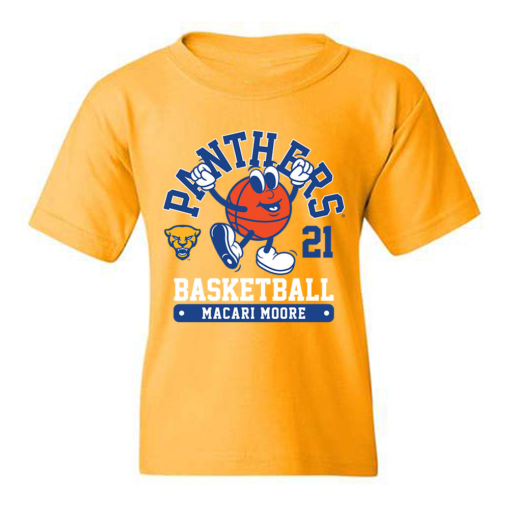 Pittsburgh - NCAA Men's Basketball : Macari Moore - Fashion Shersey Youth T-Shirt-0