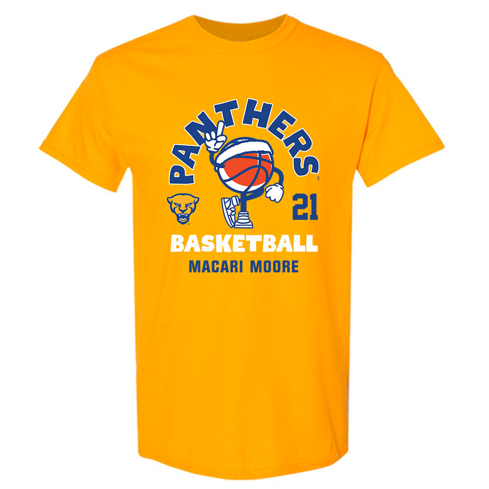 Pittsburgh - NCAA Men's Basketball : Macari Moore - Fashion Shersey T-Shirt-0
