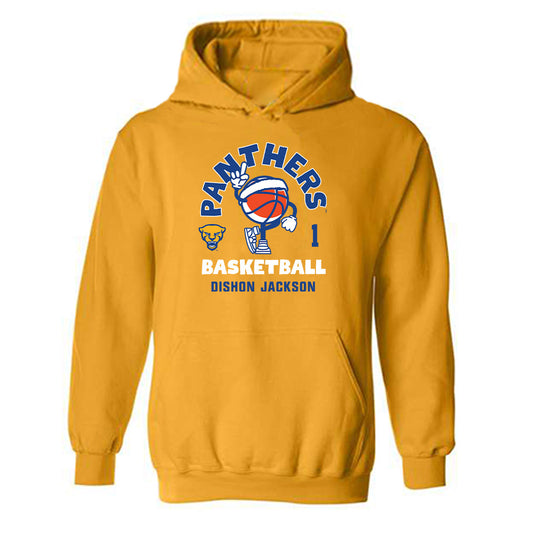 Pittsburgh - NCAA Men's Basketball : Dishon Jackson - Fashion Shersey Hooded Sweatshirt-0