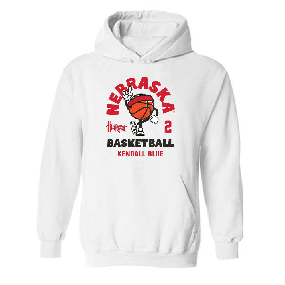 Nebraska - NCAA Men's Basketball : Kendall Blue - Fashion Shersey Hooded Sweatshirt-0