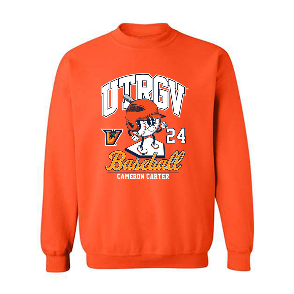 UTRGV - NCAA Baseball : Cameron Carter - Fashion Shersey Crewneck Sweatshirt-0