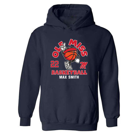 Ole Miss - NCAA Men's Basketball : Max Smith - Fashion Shersey Hooded Sweatshirt-0