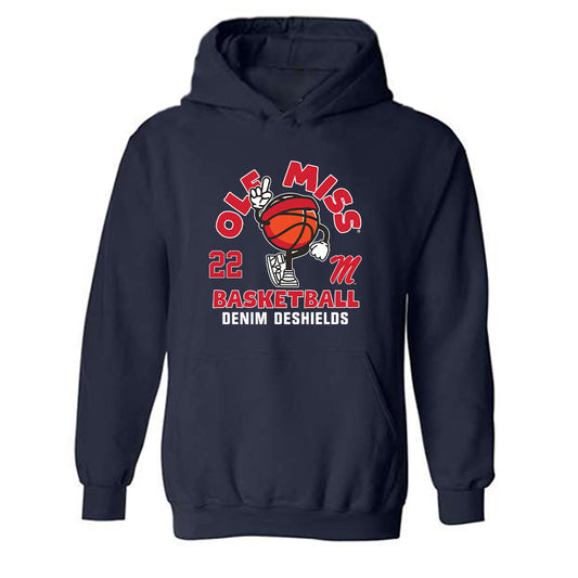 Ole Miss - NCAA Women's Basketball : Denim DeShields - Fashion Shersey Hooded Sweatshirt-0