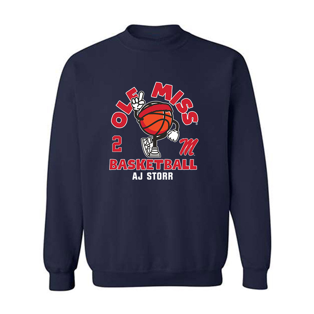 Ole Miss - NCAA Men's Basketball : AJ Storr - Fashion Shersey Crewneck Sweatshirt-0