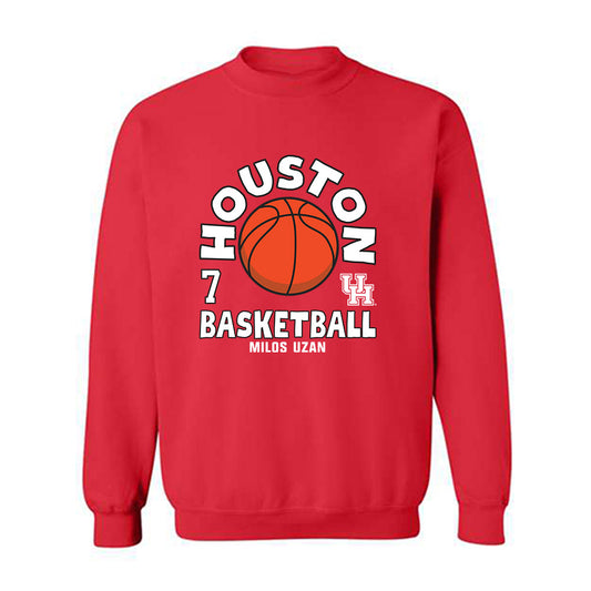 Houston - NCAA Men's Basketball : Milos Uzan - Fashion Shersey Crewneck Sweatshirt-0