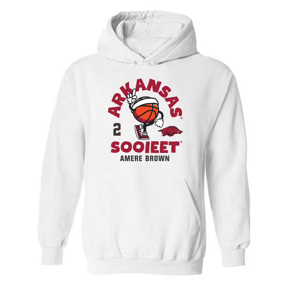 Arkansas - NCAA Men's Basketball : Amere Brown - Fashion Shersey Hooded Sweatshirt-0